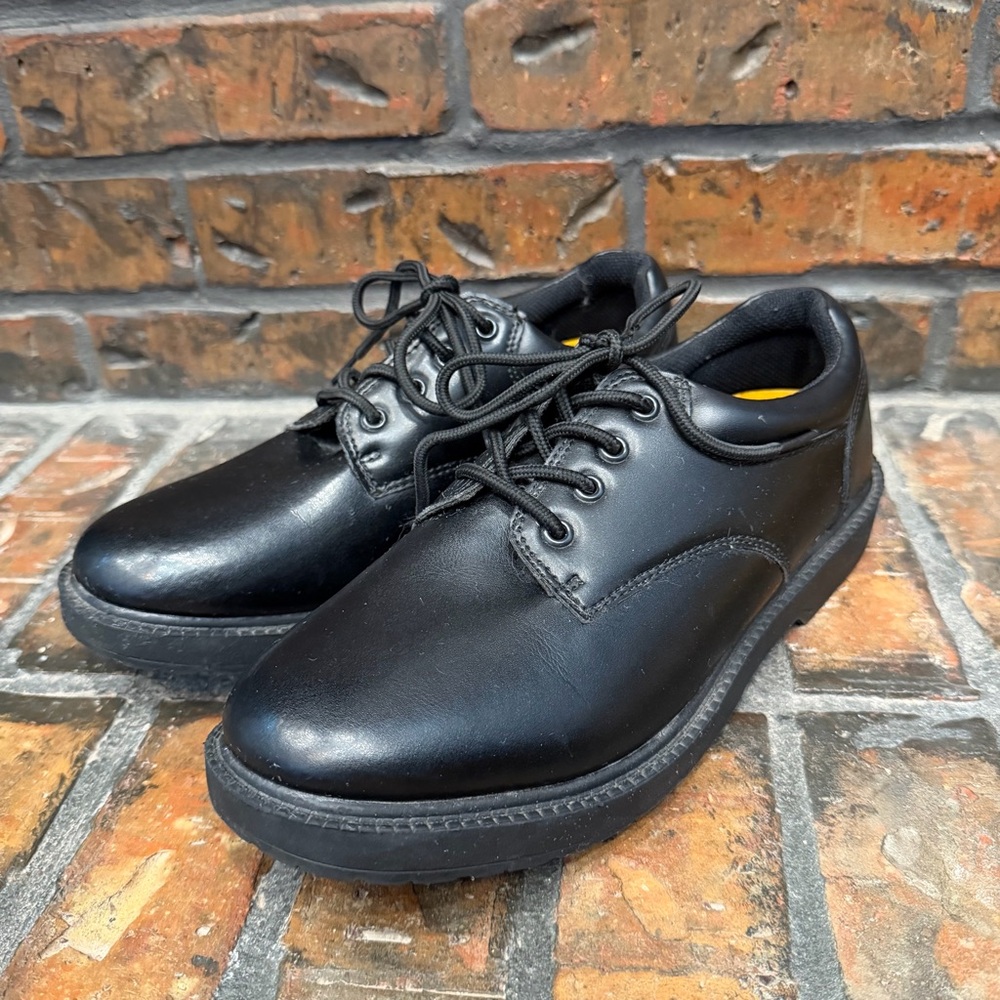 Safetrax Mens 11 Kato2 Non-Skid Black Leather Work Manager Oxford Dress Shoe